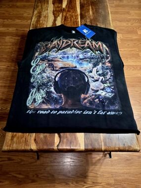 R3BEL "Daydream" Rhinestone Graphic Men's T-Shirt - Black - Size XL